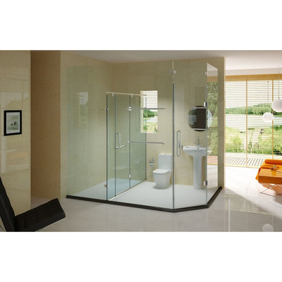 Villa Duschzimmer mit Texturglas Ecke Türrahmen und Plexi Glas Acryl Gehäuse