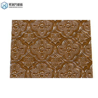 6 mm 6,8 mm durchsichtiges Drahtglas Qingdao Musterglas/Figurglas/Rollglas Braun-Gedrucktes Glas