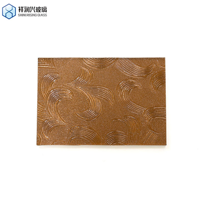Kunstglas mit geätztem Wanddekor 3 mm 3,2 mm 4 mm Braun geprägtes Glas