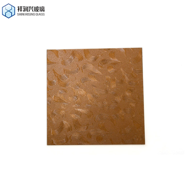 Kunstglas mit geätztem Wanddekor 3 mm 3,2 mm 4 mm Braun geprägtes Glas