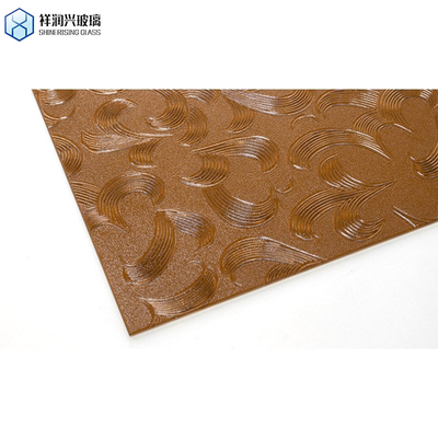 Kunstglas mit geätztem Wanddekor 3 mm 3,2 mm 4 mm Braun geprägtes Glas