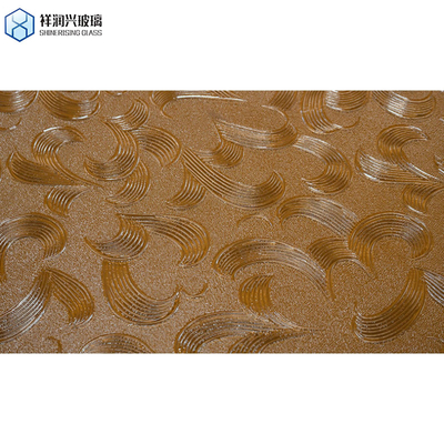 Kunstglas mit geätztem Wanddekor 3 mm 3,2 mm 4 mm Braun geprägtes Glas