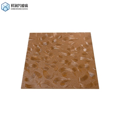 4-6 mm klarfarbiges Blumenmusterglas für Duschbildschirm Fenster Küche Braunes Prägeglas