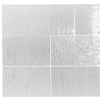 Moru Fluted Spotswood Regenbogen Kathedrale Satinlite Ozeanische Aqualite Textur Muster Drahtglas für 5