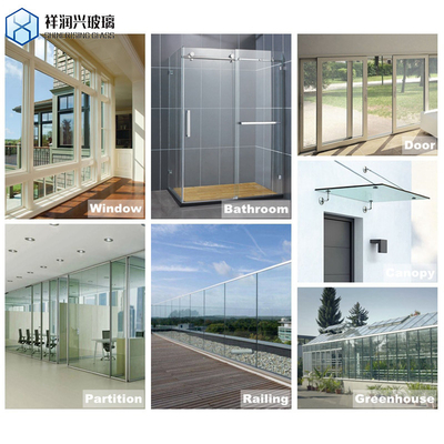 Custom 8mm 10mm gehärtetes Glas Schiebetür für Bau Industrie Dusche Trennwand