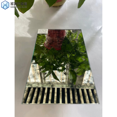 Vintage Großes Dekorationsglas Silber Spiegel Badezimmerspiegel mit flachen polierten Kanten