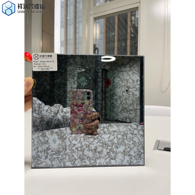 ISO-zertifizierter antike Spiegel Glas Hotelzimmerspiegel mit flacher Kante und goldener Oberfläche