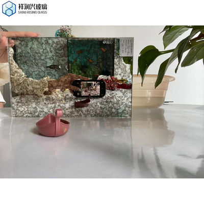 Silberfarbe Antike Spiegel Glas Großer Vintage Wandspiegel für Hotelmöbel