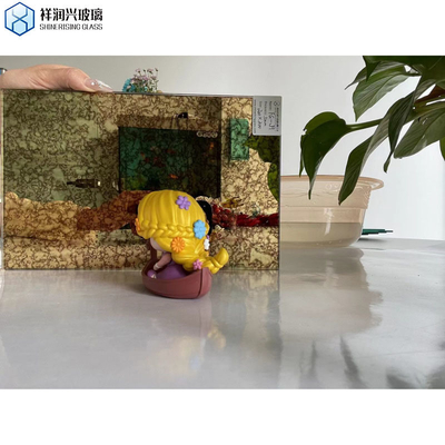 Flachpolierte Kantenarbeit Antike Spiegelglas für dekorative Küche Wandglasplatte