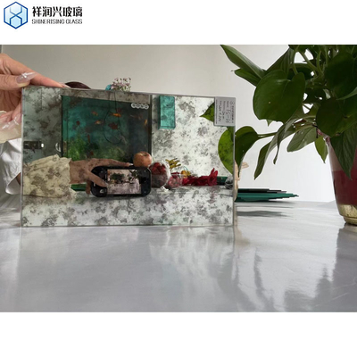 Glasrahmen Dekorationsplatten für Wände Himmelsblau Grau Antike Spiegelfliesen für Handwerk