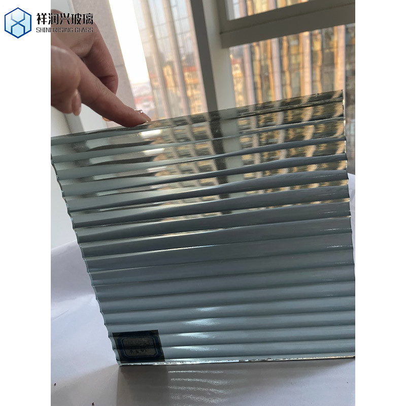 Massiv grau gefärbt Moru Mustergehärtetes Glas Fluted Moru für Bad Wohnzimmer