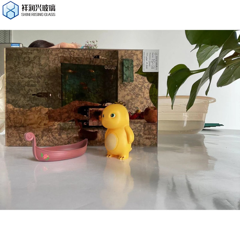 Glasrahmen Material Vintage Kunst Farblinsen Antike Spiegel mit flach polierten Kanten