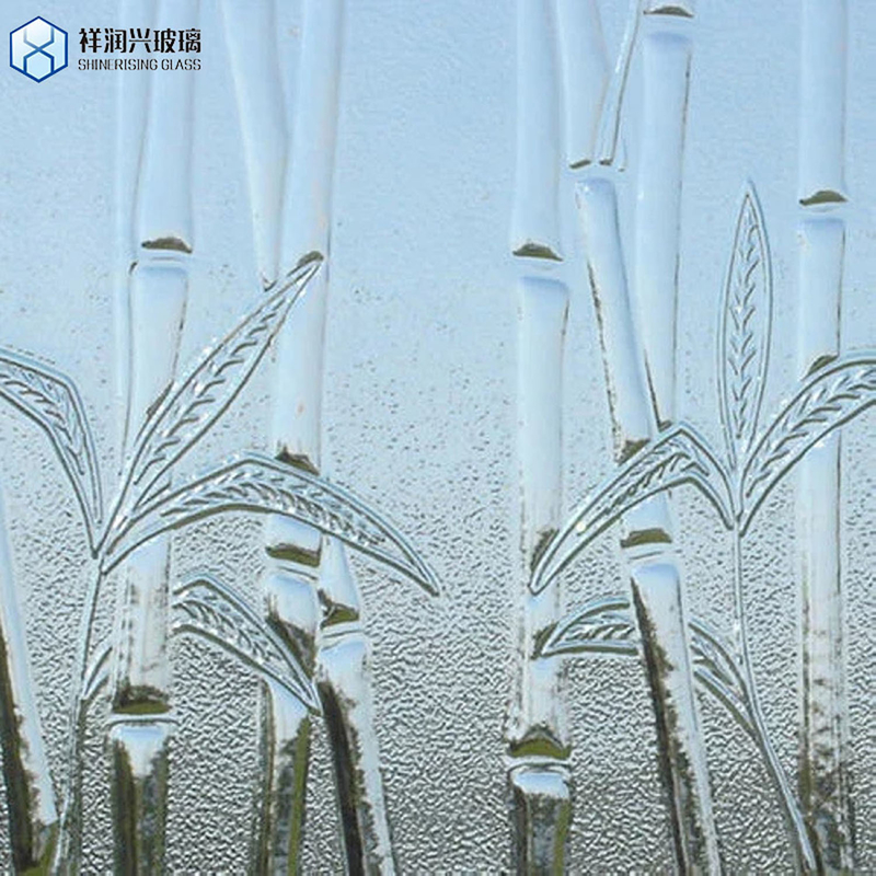Qingdao 3mm-6mm Blau Flora Glas Klares Moru Musterbildglas mit CE ISO9001 Verhärtetes Sicherheitsmuster Datenschutzglas Flachpolierte Kante Arbeit