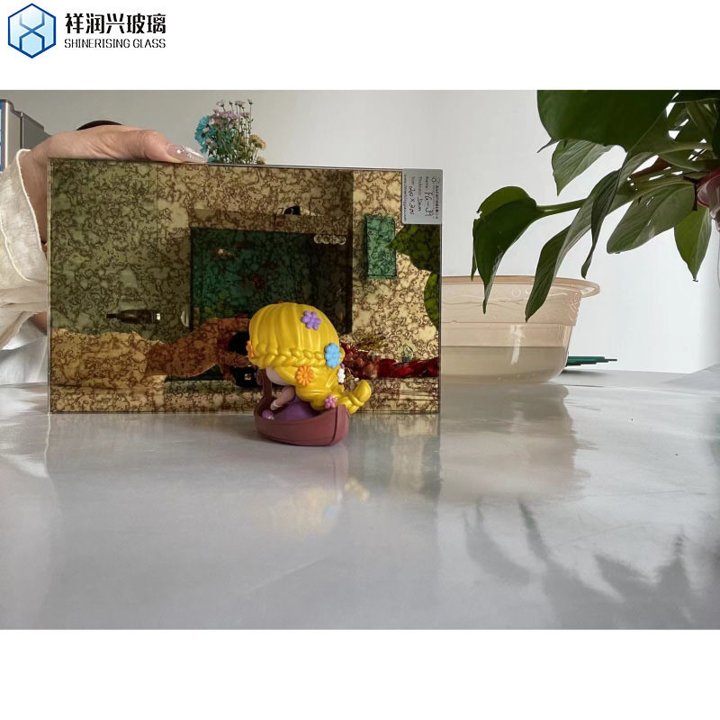 Flachpolierte Kantenarbeit Antike Spiegelglas für dekorative Küche Wandglasplatte